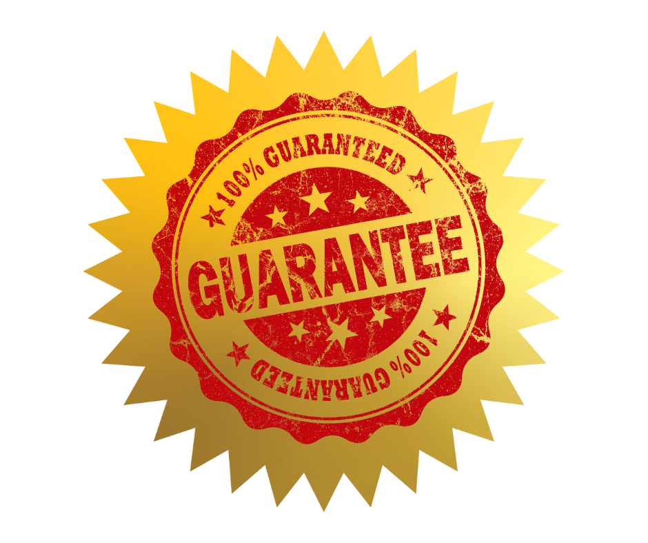 One hundred percent guaranteed seal in gold and red